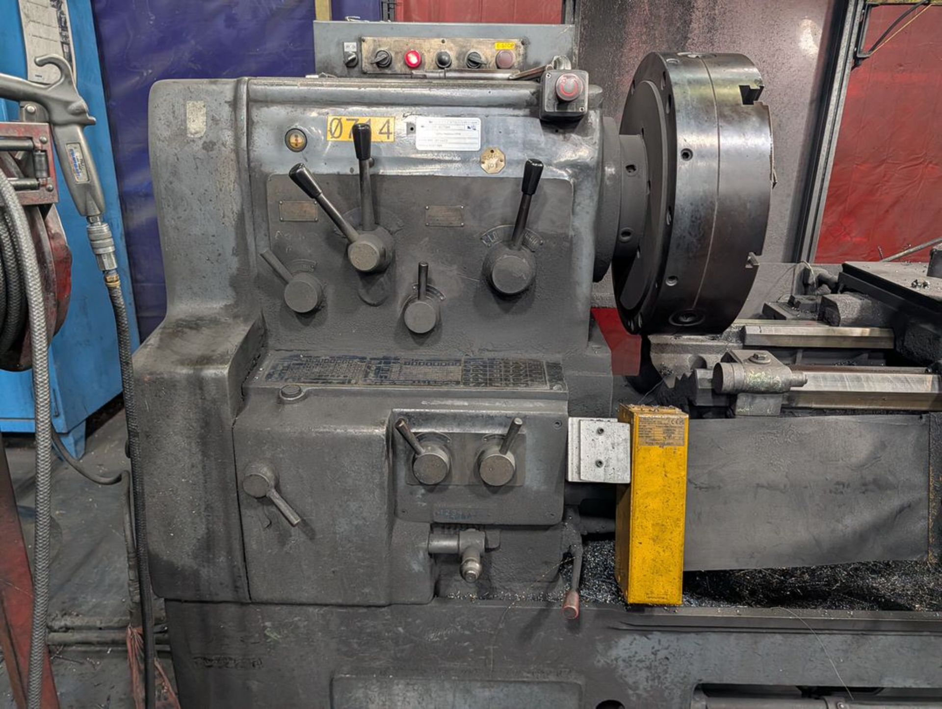 Hwacheon Manual Lathe Apprx. 20" 3-Jaw Chuck, Apprx. 76" distance between centers, , Apprx. 24-26" - Image 2 of 16