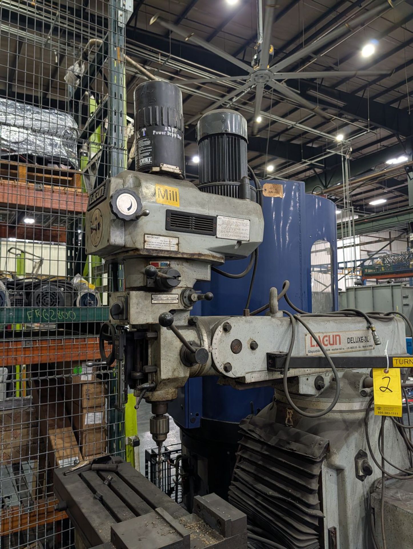 Lagun Deluxe-3L Milling Machine 11"x58" Table; W/ Acu-Rite Control; W/ Safety Guard (Parts only - Image 3 of 11