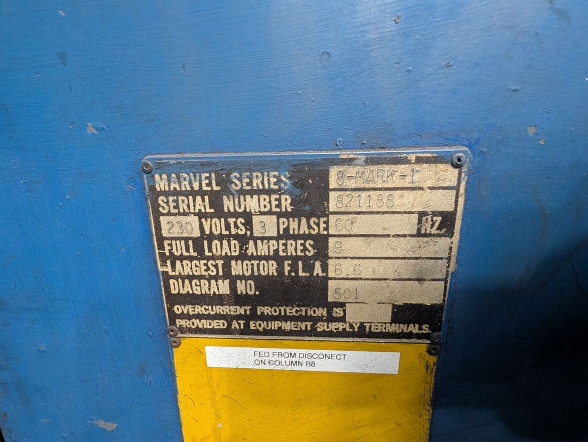 Marvel 8-mark-1 18"x20" Vertical Bandsaw 230/3/60 - Image 9 of 13