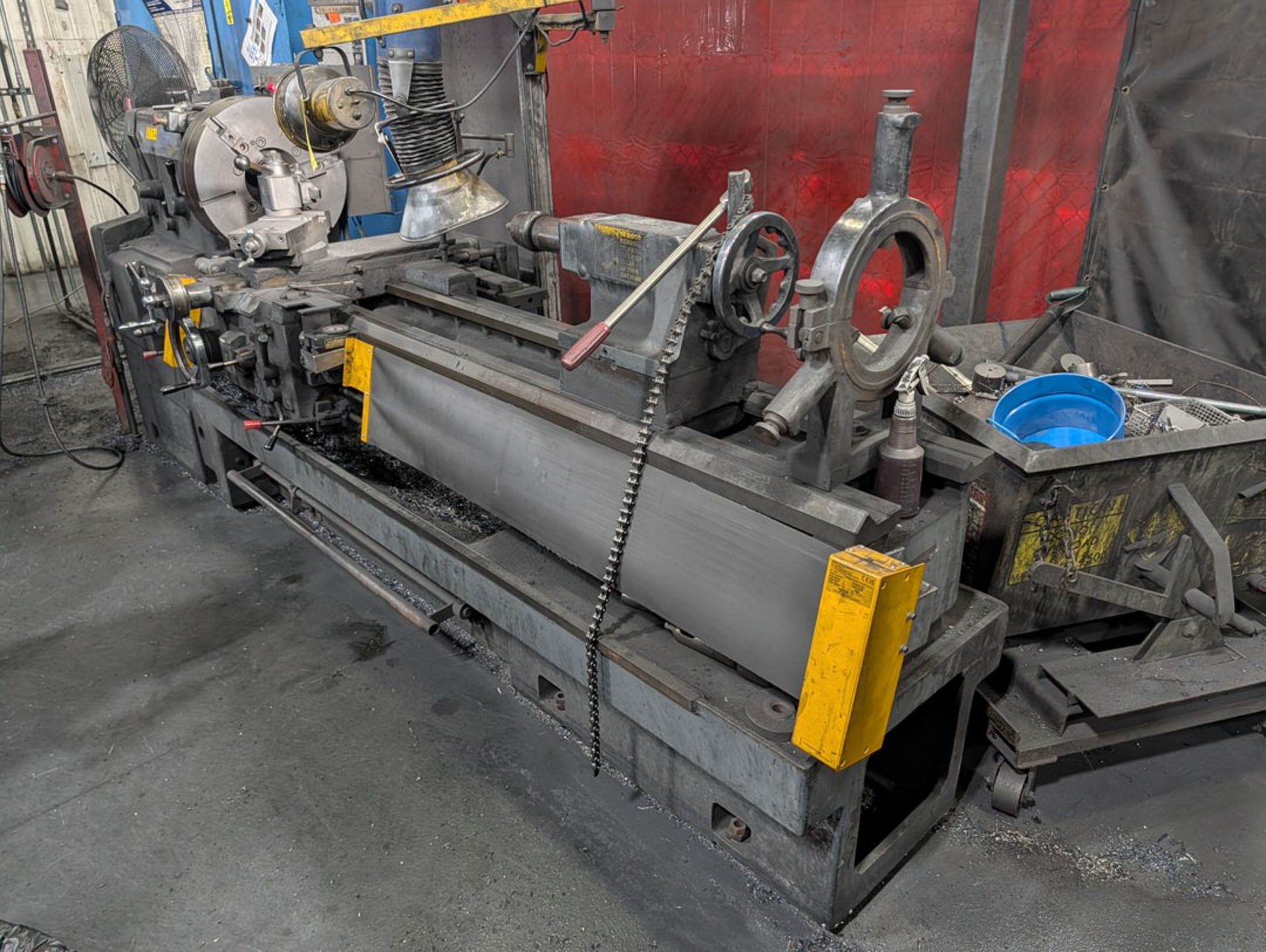 Hwacheon Manual Lathe Apprx. 20" 3-Jaw Chuck, Apprx. 76" distance between centers, , Apprx. 24-26" - Image 9 of 16