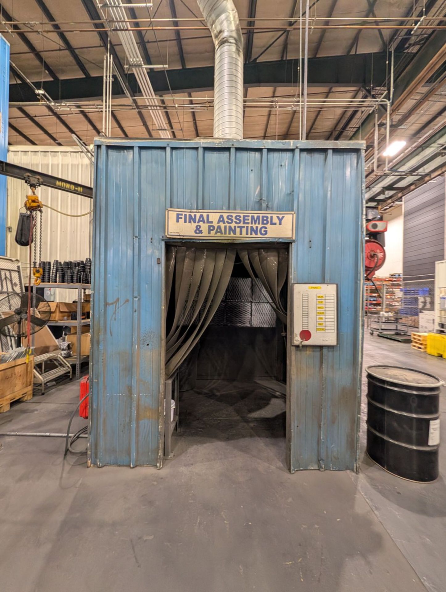 Sherwin Williams Paint Booth 10'8" x 8'4" x 10'3-1/2"H (Booth Only-Monorail Excluded)
