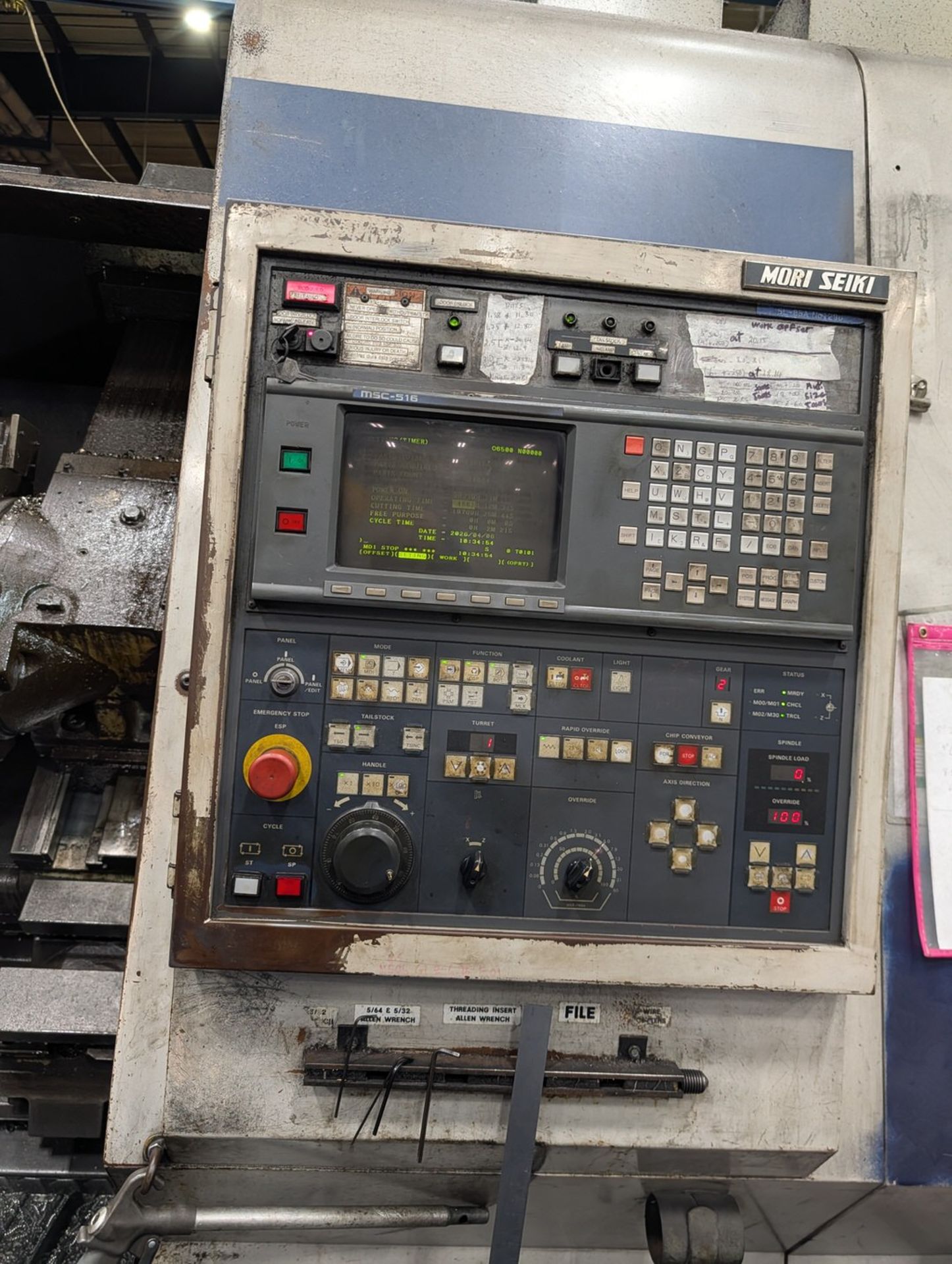 Mori Seiki SL-65 CNC Lathe 220/3/60, W/ Mori Seiki MSC-516 Control; W/ Hyd Unit; W/ Chip Conveyor; - Image 4 of 18