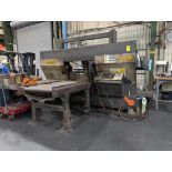 HydMech H-22A 22"x22" Horizontal Bandsaw (Blue roller conveyor in back of saw is excluded)
