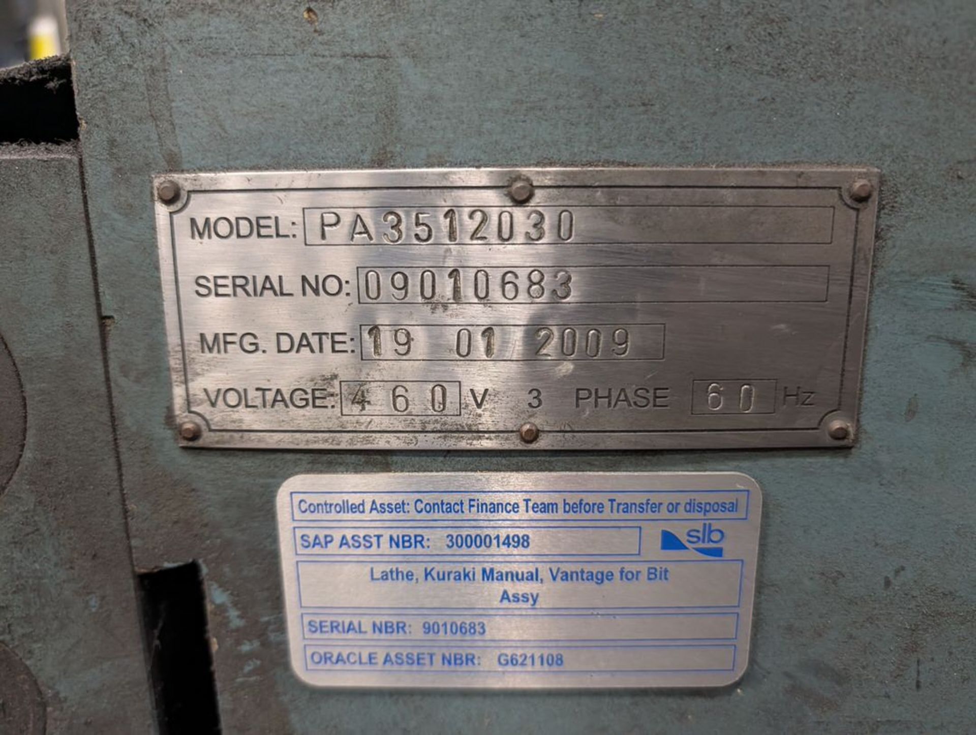 2009 Kuraki PA3512030 Manual Lathe 28" 4-Jaw Chuck; 460/3/60; Apprx. 120" distance between - Image 15 of 17