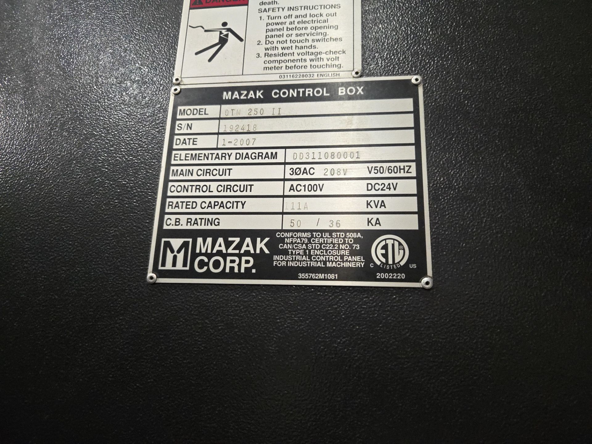 2007 Mazak Quick Turn Nexus 250-II CNC Lathe w/ 12 Slot Turret, Mazatrol Matrix Nexus Controller - Image 14 of 15