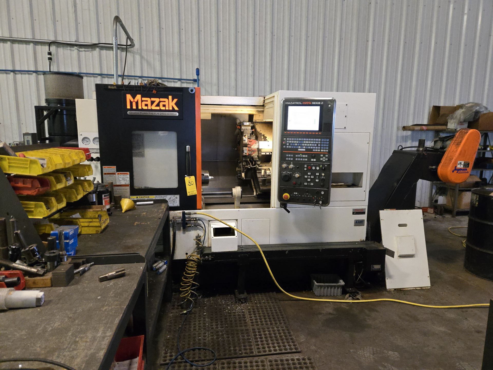 2014 Mazak Quick Turn Nexus 250-II MSY CNC Lathe w/ 12 Slot Turret, LNS Sprint S3 Bar Feeder,