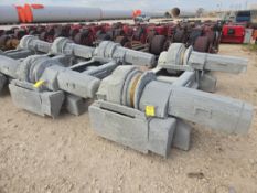 (2) 2016 Enabl WLL 30T Rail-Bound Drive Turning Rolls w/ (2) Idle Rollers and Power Supply