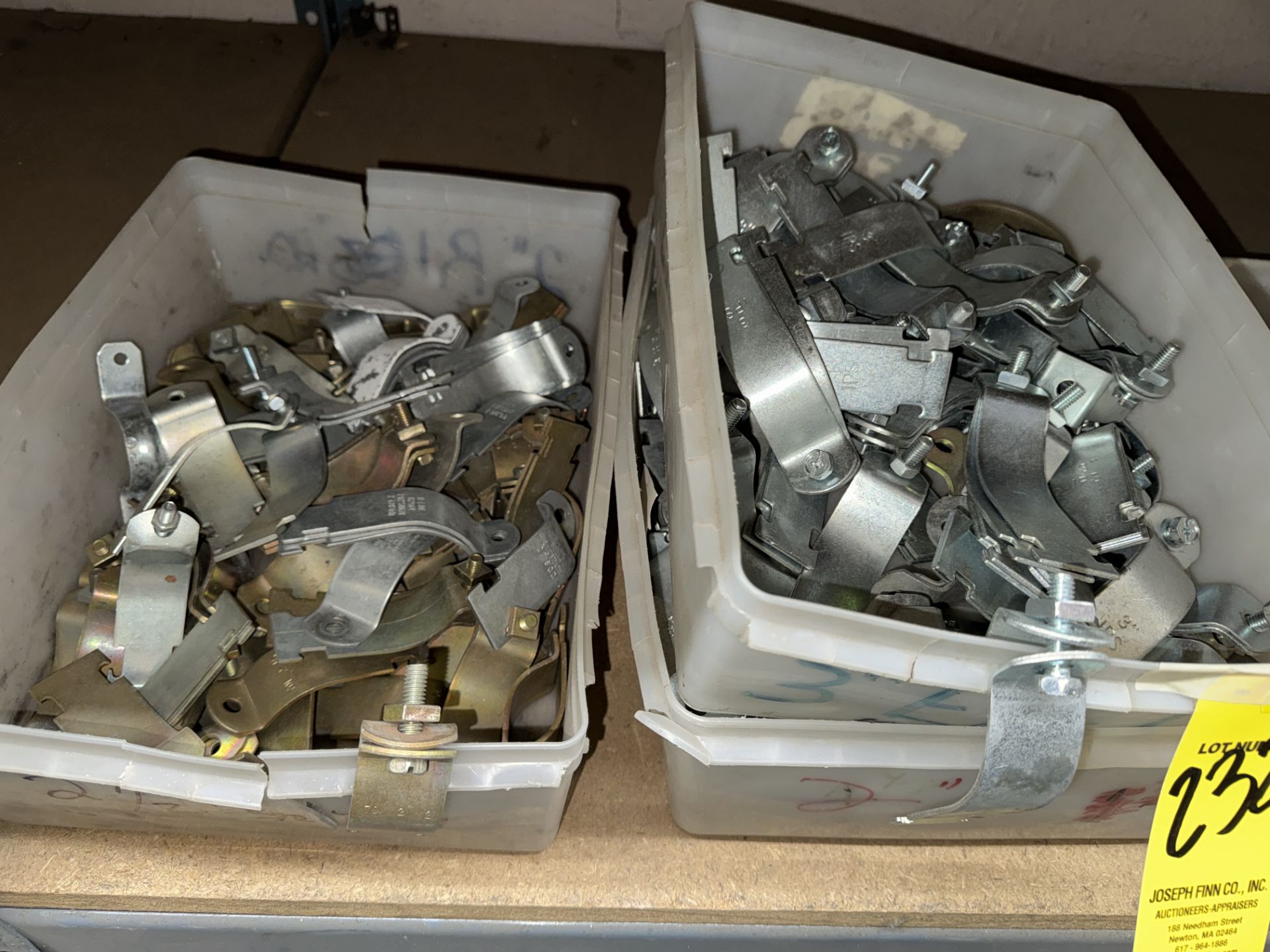 LOT Asst. Clamps, Fasteners, Plates, Clips, Stand Offs, Electrical Boxes on (2) - Image 12 of 19
