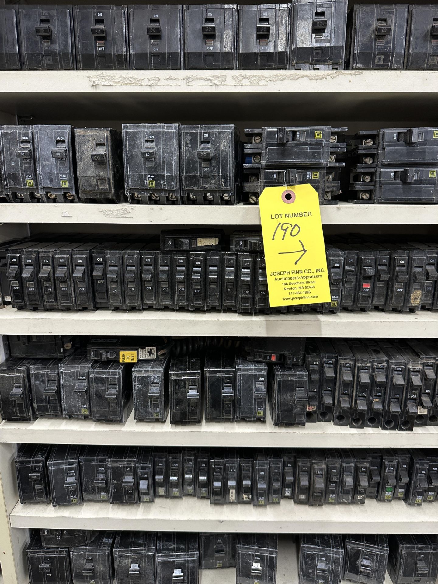 LOT Asst. Electrical Breakers on 2 Sections Shelving - Image 5 of 6