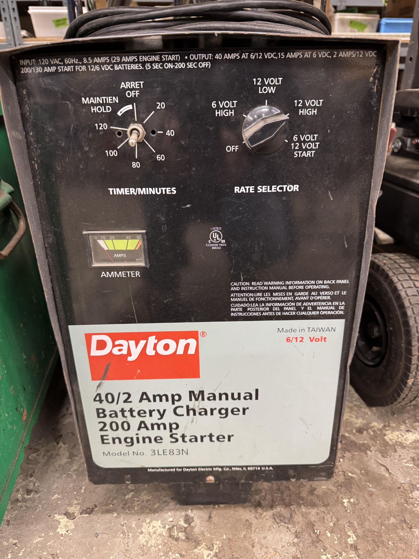 Dayton 200 Amp Port. Battery Charger - Image 2 of 2
