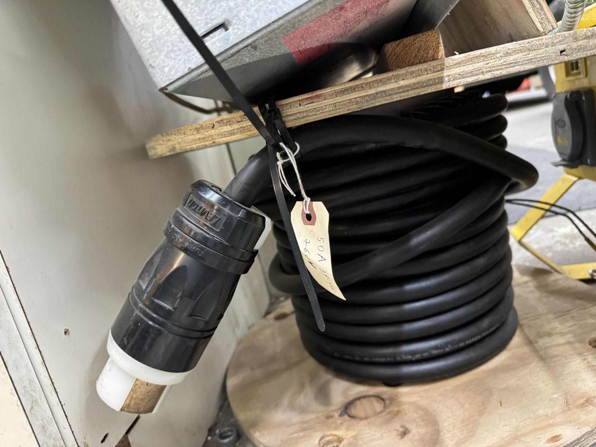 Remote Receptacle Station w/ Receptacles, Breakers in Box, Hubbell Wiring Device, Cable w/ Reel - Image 6 of 6