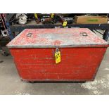 Red Metal Port. Box, 37" x 22" D x 25" H