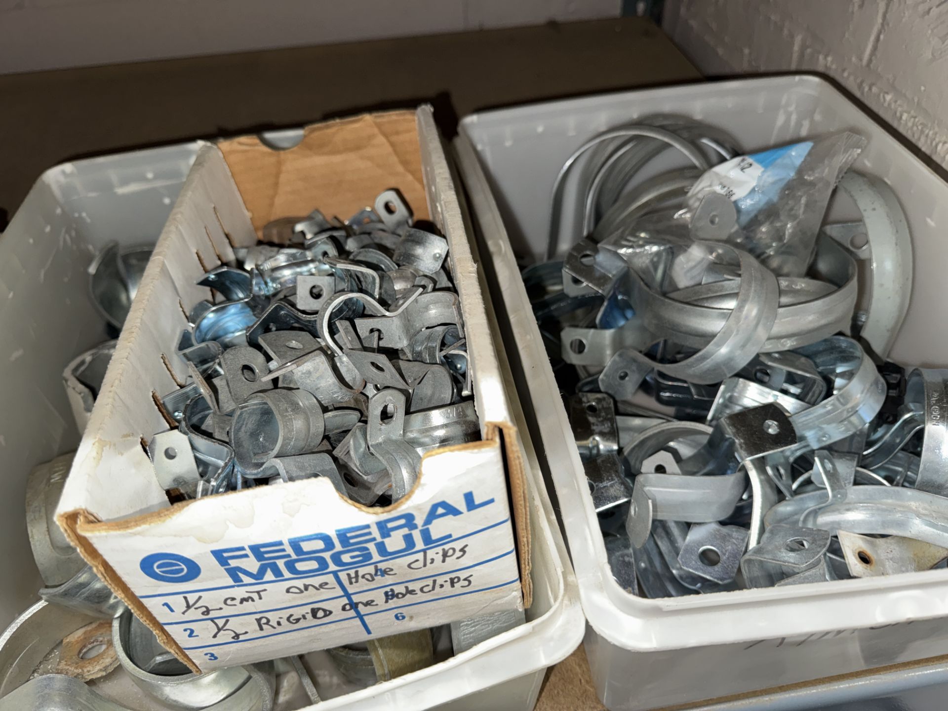 LOT Asst. Clamps, Fasteners, Plates, Clips, Stand Offs, Electrical Boxes on (2) - Image 4 of 19