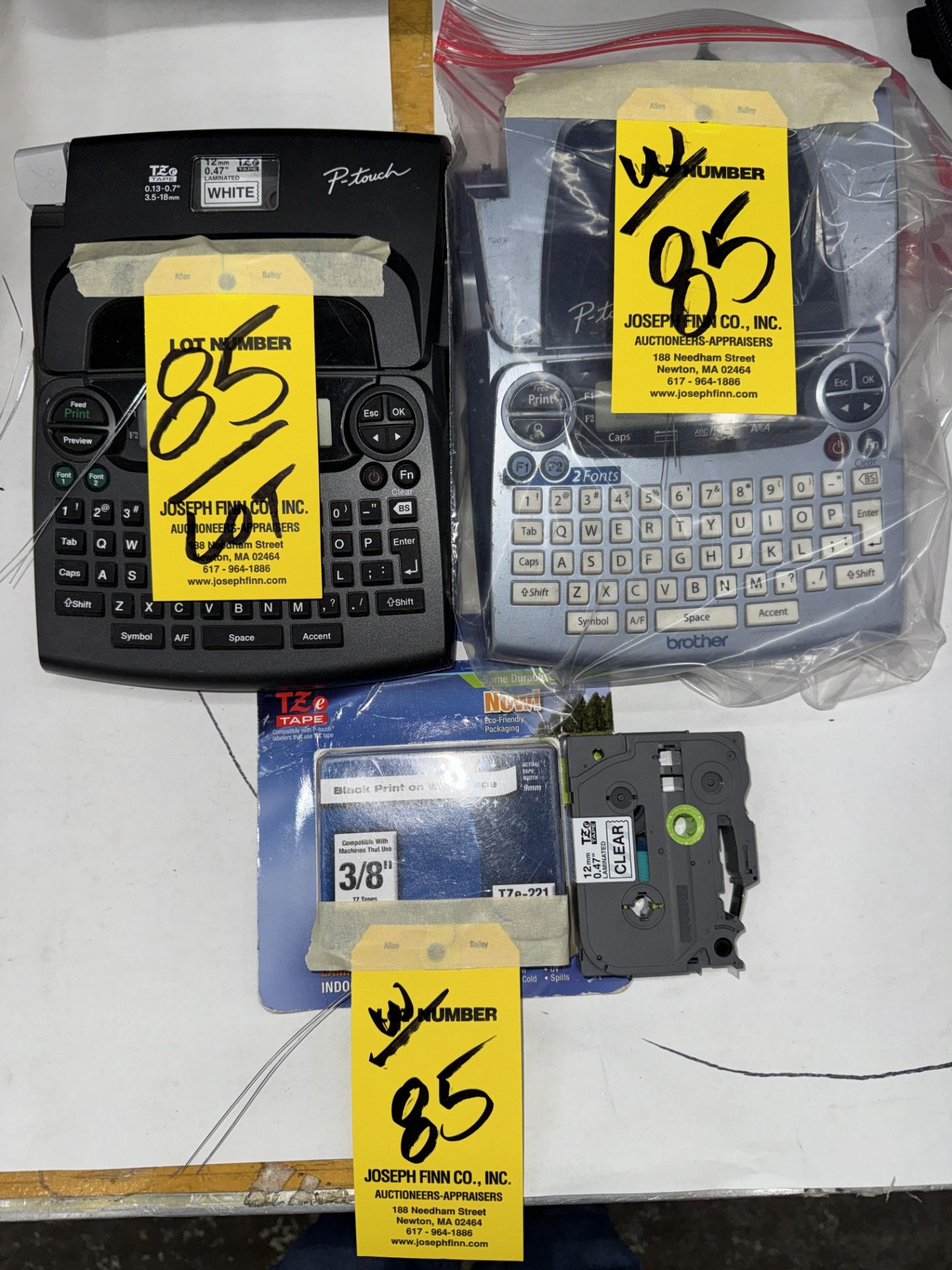 LOT (2) Asst. Brother P-Touch Labelers, Cartridges