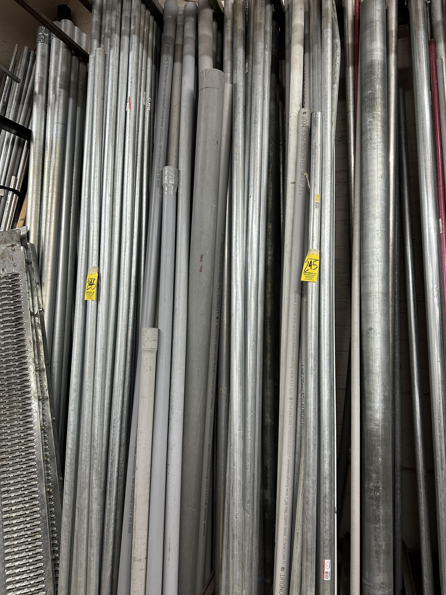 LOT Asst. Conduit Piping & Rod, w/ Special Bult Rack - Image 4 of 5