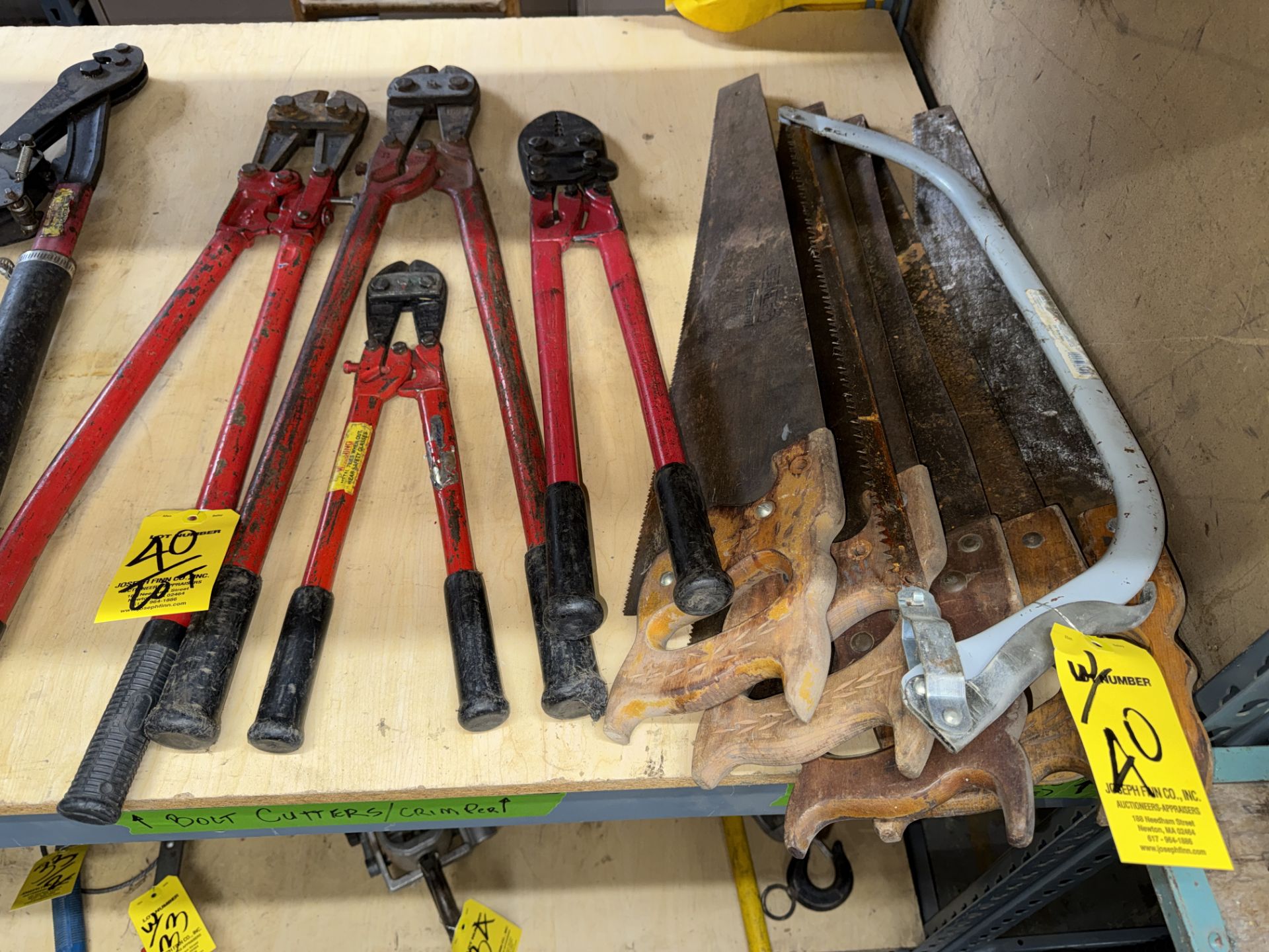 LOT (4) Asst. Bolt Cutters, Asst. Hand Saws