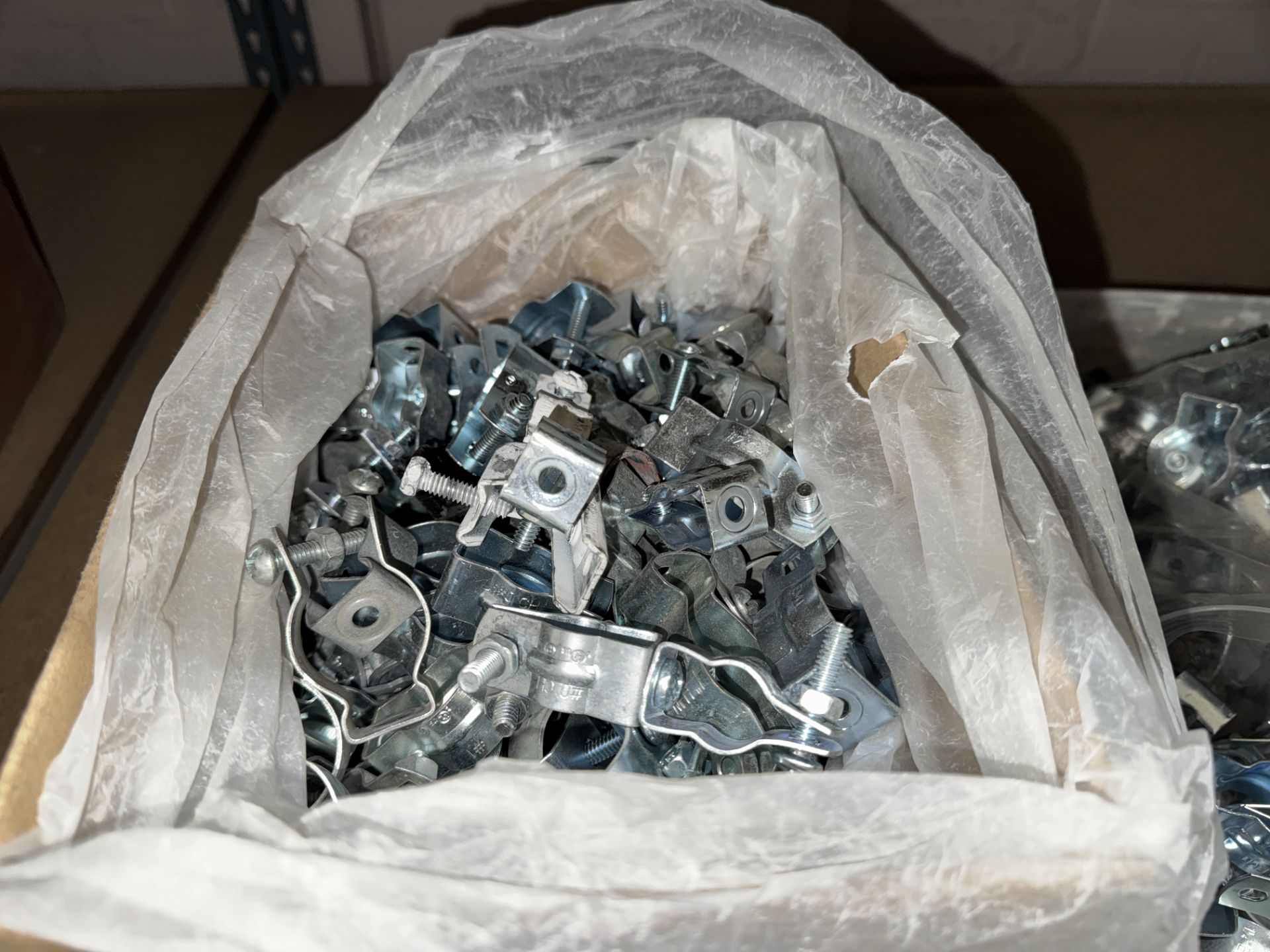 LOT Asst. Clamps, Fasteners, Plates, Clips, Stand Offs, Electrical Boxes on (2) - Image 15 of 19