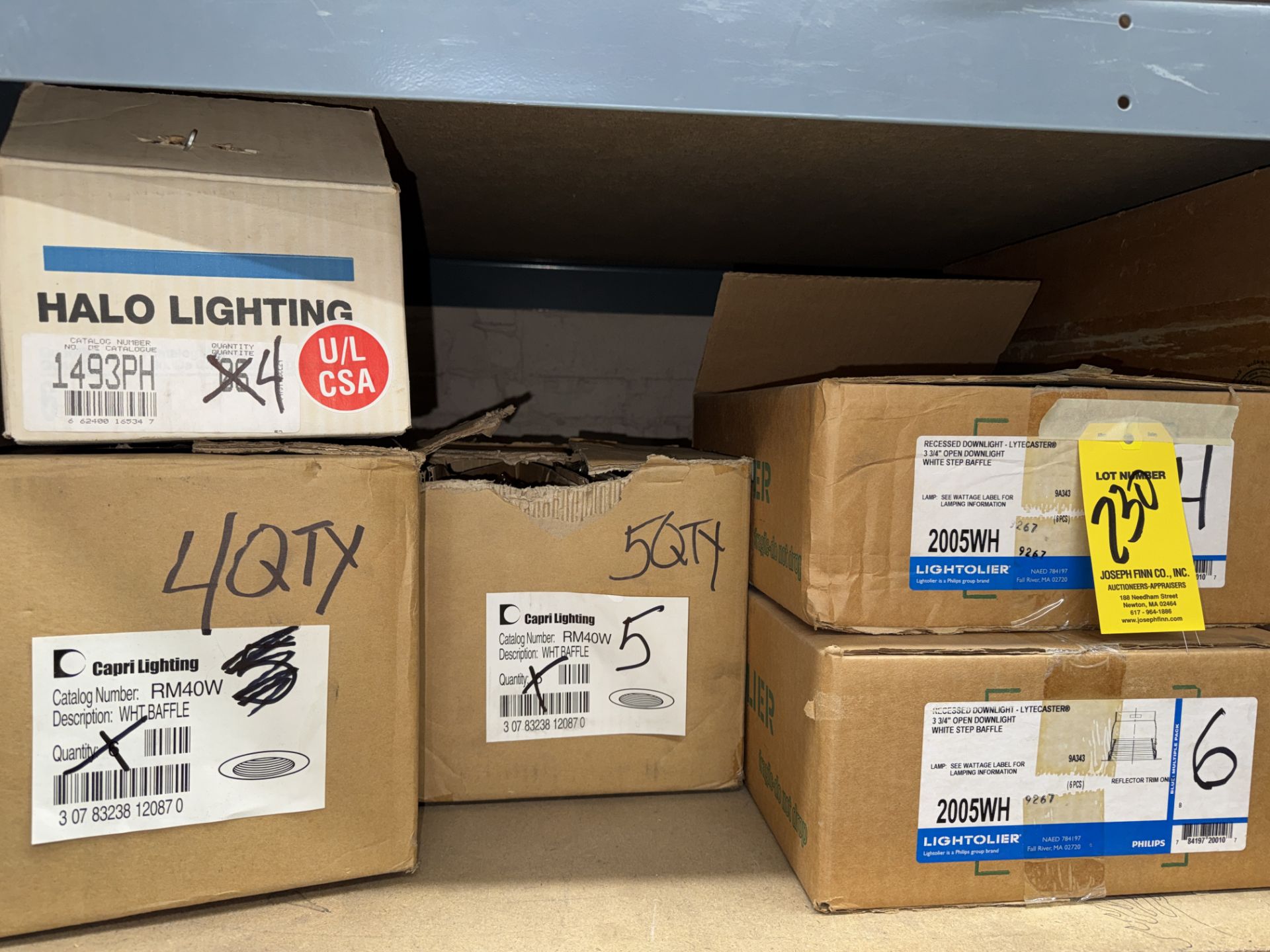 LOT Asst. Light Housings, Compact Light Fixtures, Emergency Lights, Electrical Receptacles, Cable, - Image 12 of 14