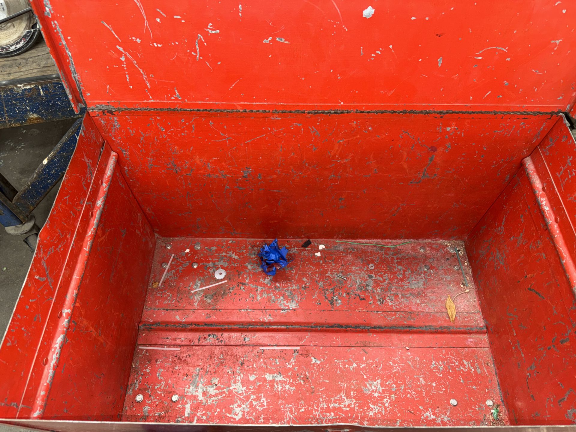 Red Metal Port. Box, 37" x 22" D x 25" H - Image 3 of 3