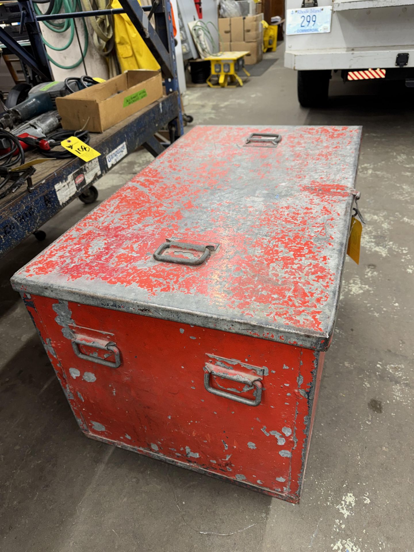 Red Metal Port. Box, 37" x 22" D x 25" H - Image 2 of 3