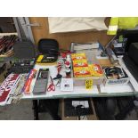 LOT Scotch 3M Mastic Rolls, Ratchet Set, Stud Finder, Heated Floor Mat, Lockset, Smoke Check