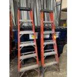 LOT (2) Green Bull Fiberglass, 6' Ladders