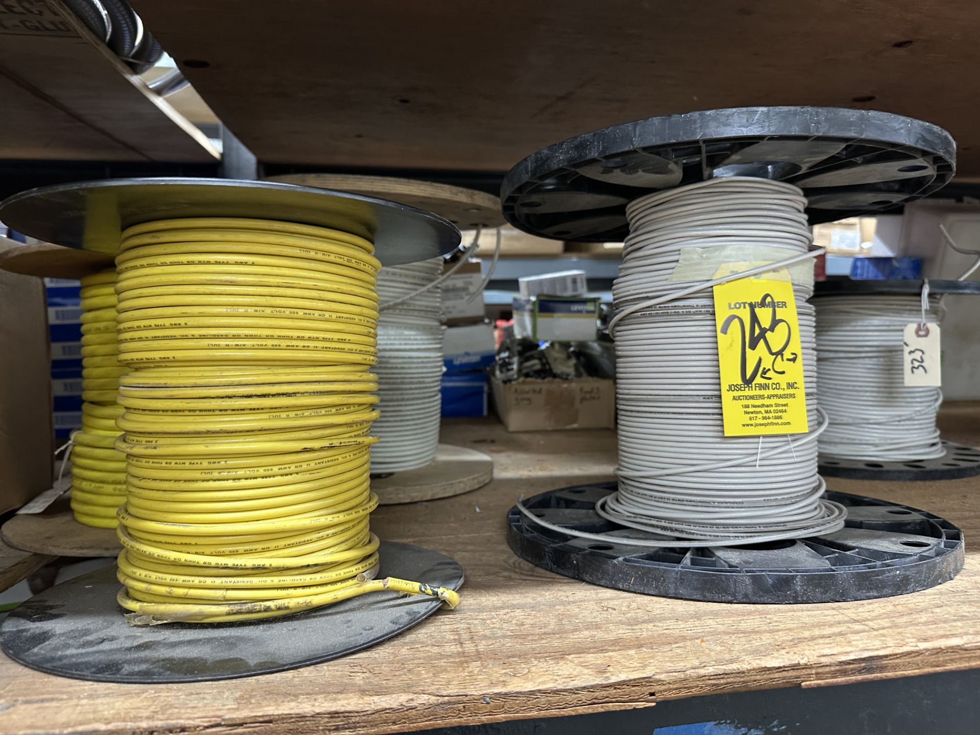 LOT Asst. Spools Wire on Shelf - Image 3 of 5