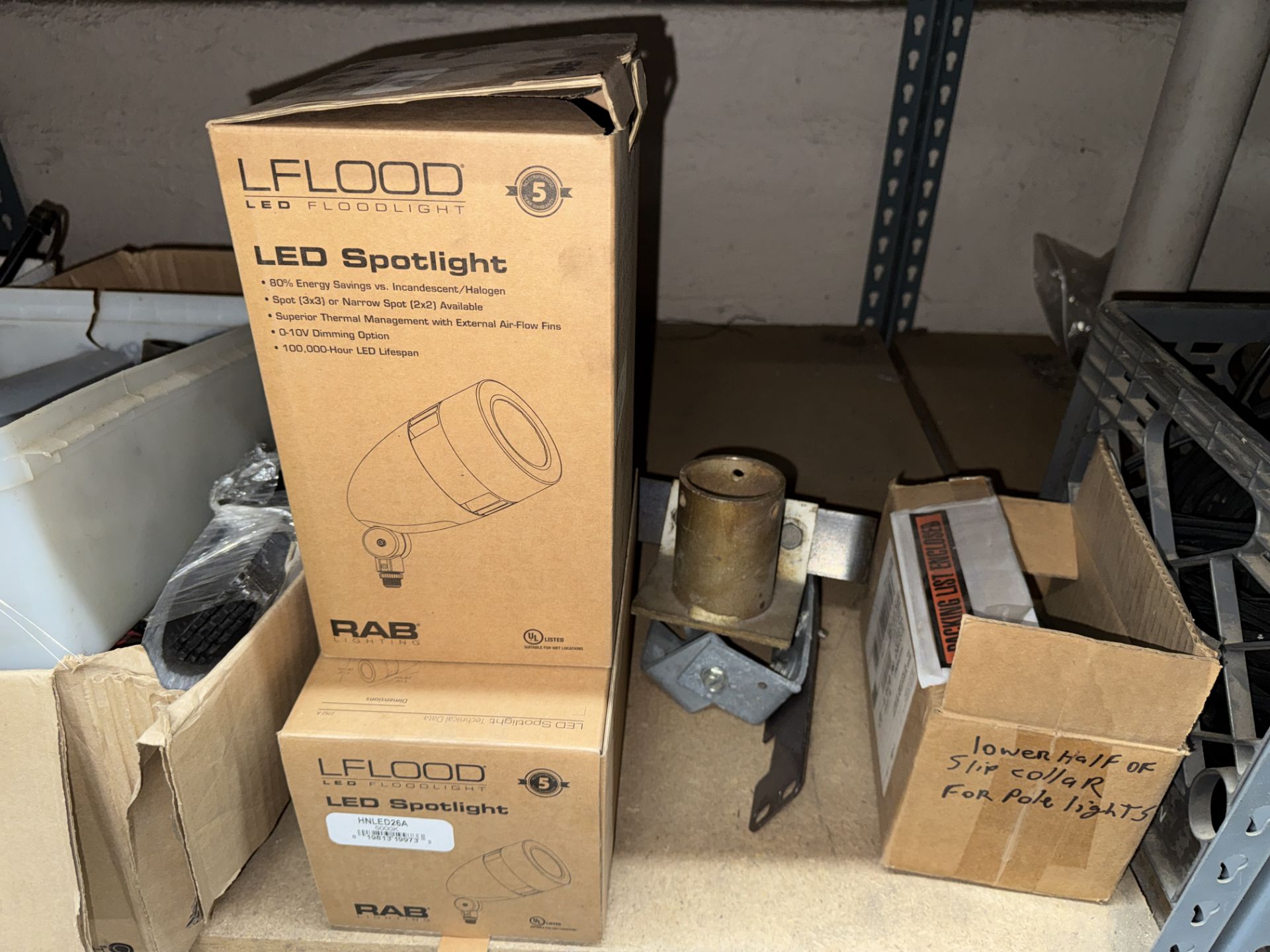 LOT Asst. Light Housings, Compact Light Fixtures, Emergency Lights, Electrical Receptacles, Cable, - Image 9 of 14