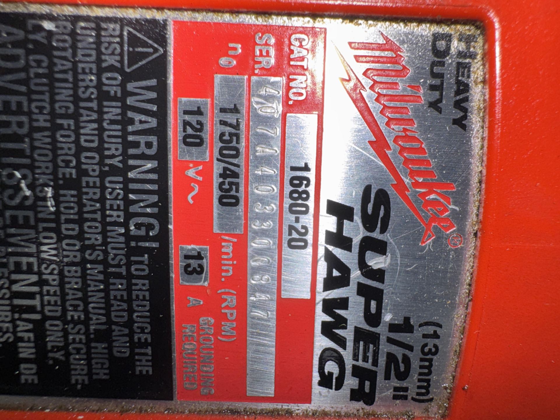 Milwaukee 1680-20 Super HAWG Right Angle w/ Bits and Case - Image 5 of 5