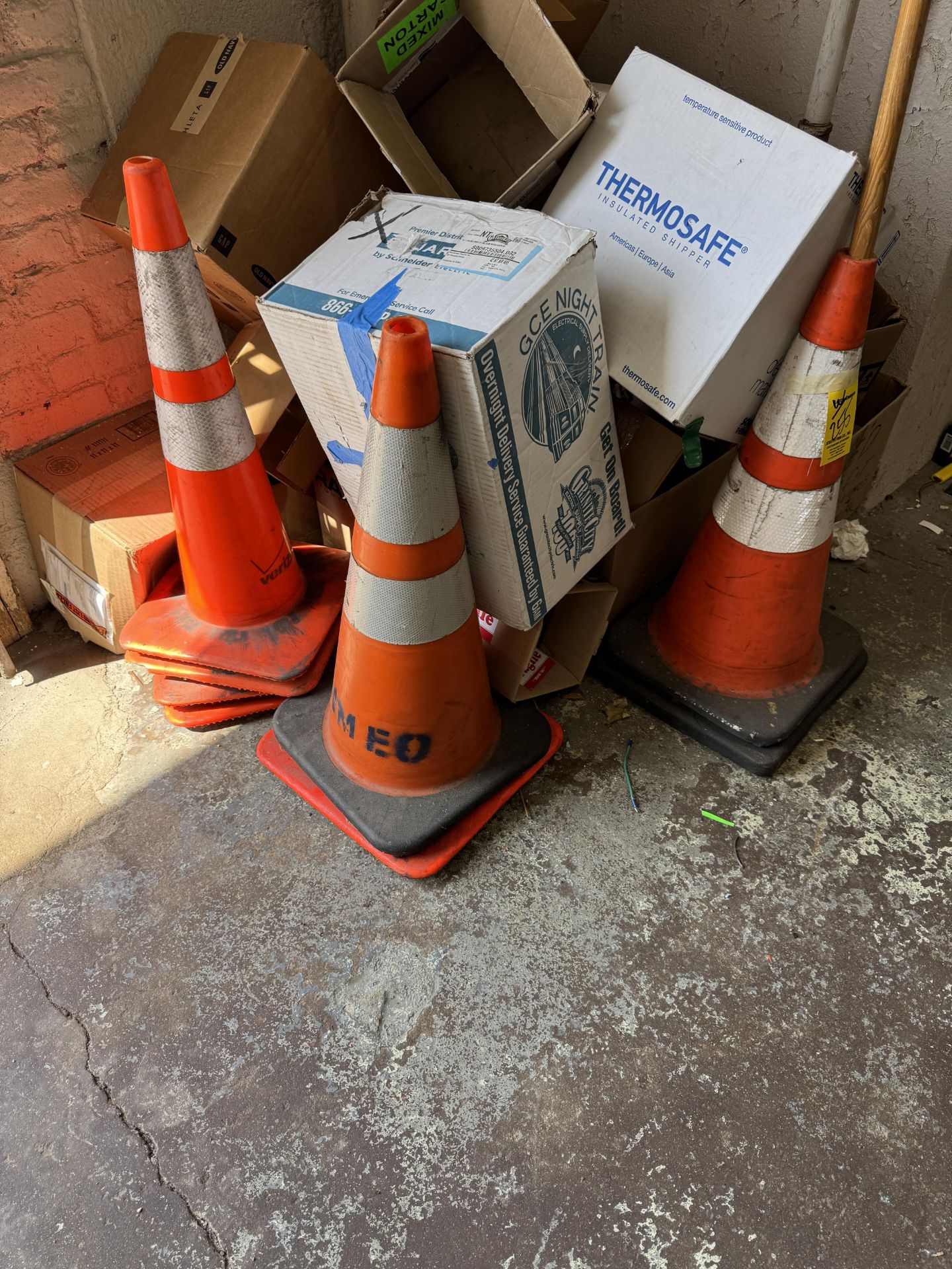 LOT Asst. Shovels, Rakes, Brooms, Orange Safety Cones - Image 3 of 3