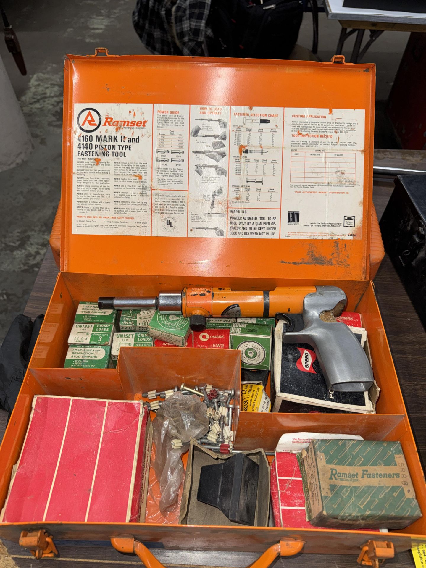 LOT Ramset 4160 Fastening Tool in Case w/ Asst. Shots and Pins - Image 2 of 6