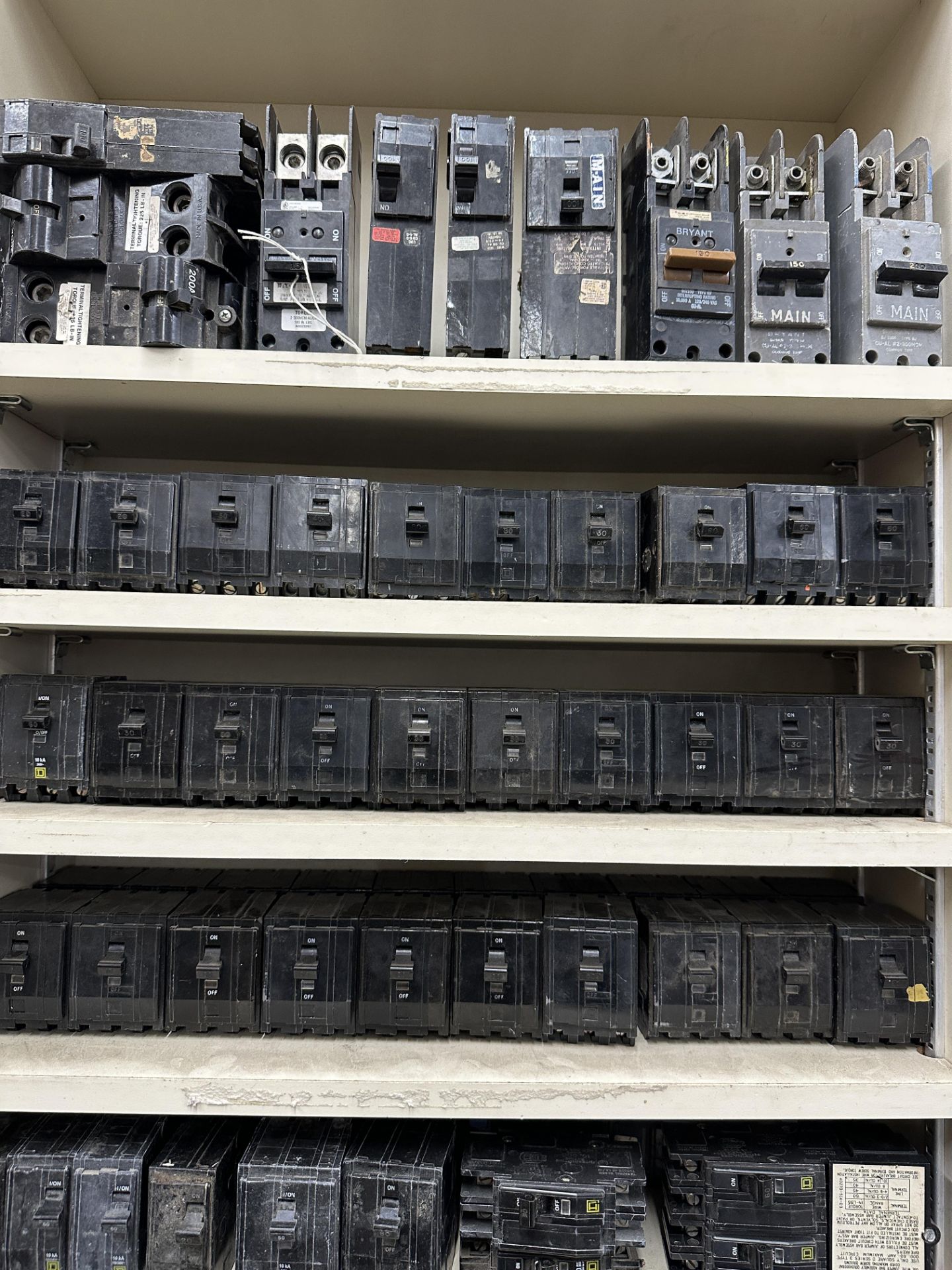 LOT Asst. Electrical Breakers on 2 Sections Shelving - Image 4 of 6