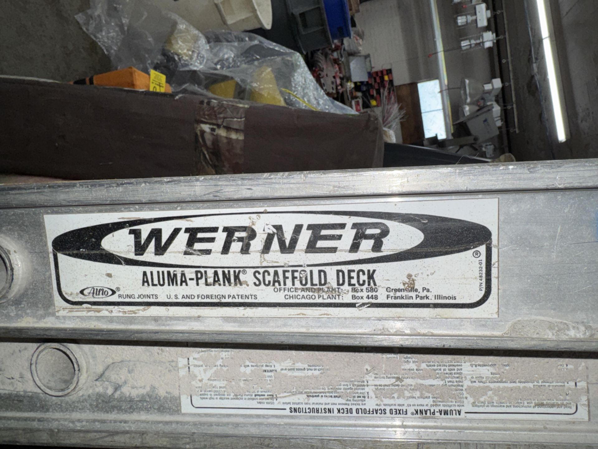 LOT (9) Sections of Steel Pipe Staging, 5' W 6' H, w/ Wheels, Jack Pins, Supports, (2) 7' Werner - Image 7 of 9