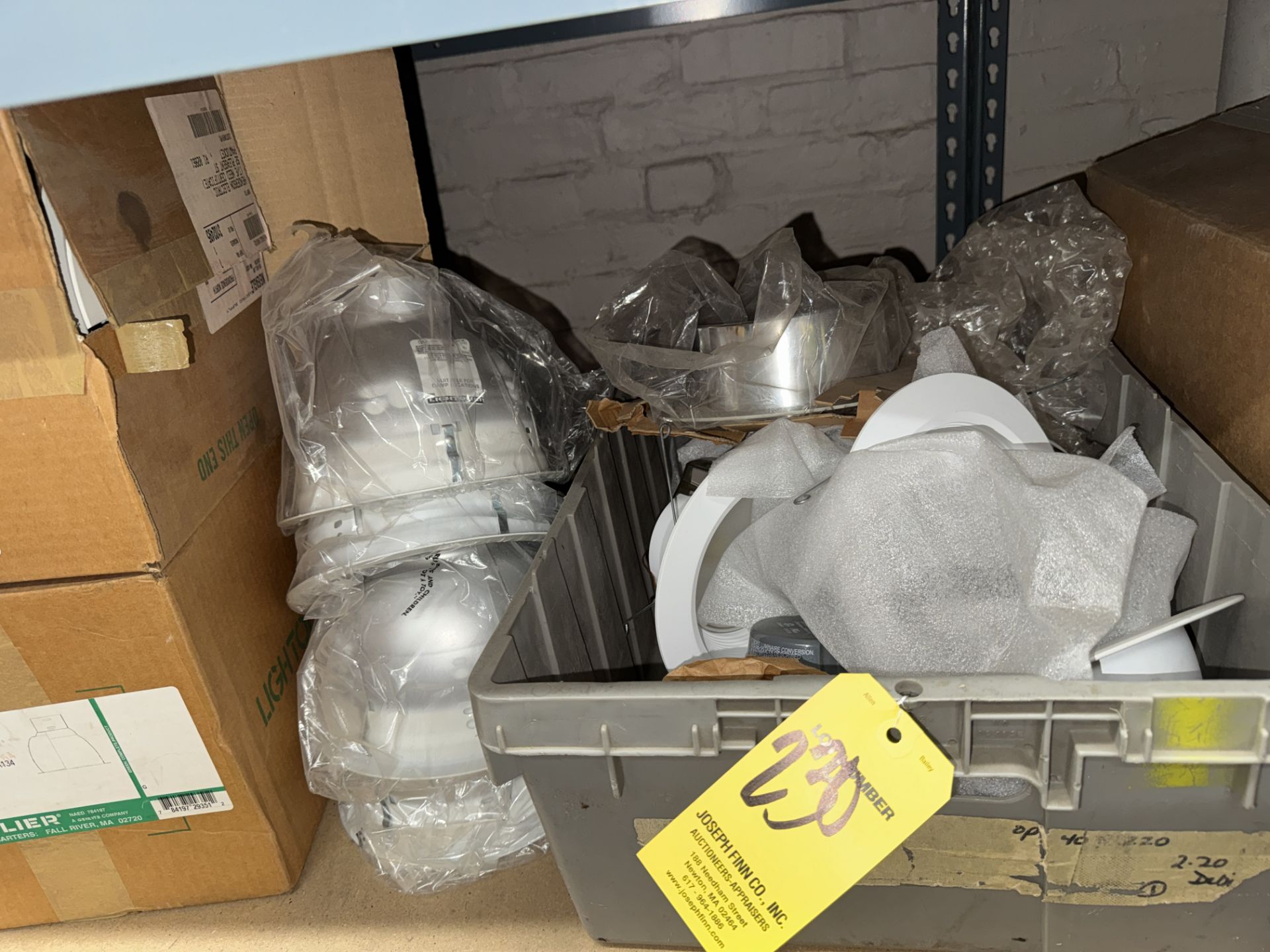 LOT Asst. Light Housings, Compact Light Fixtures, Emergency Lights, Electrical Receptacles, Cable, - Image 10 of 14