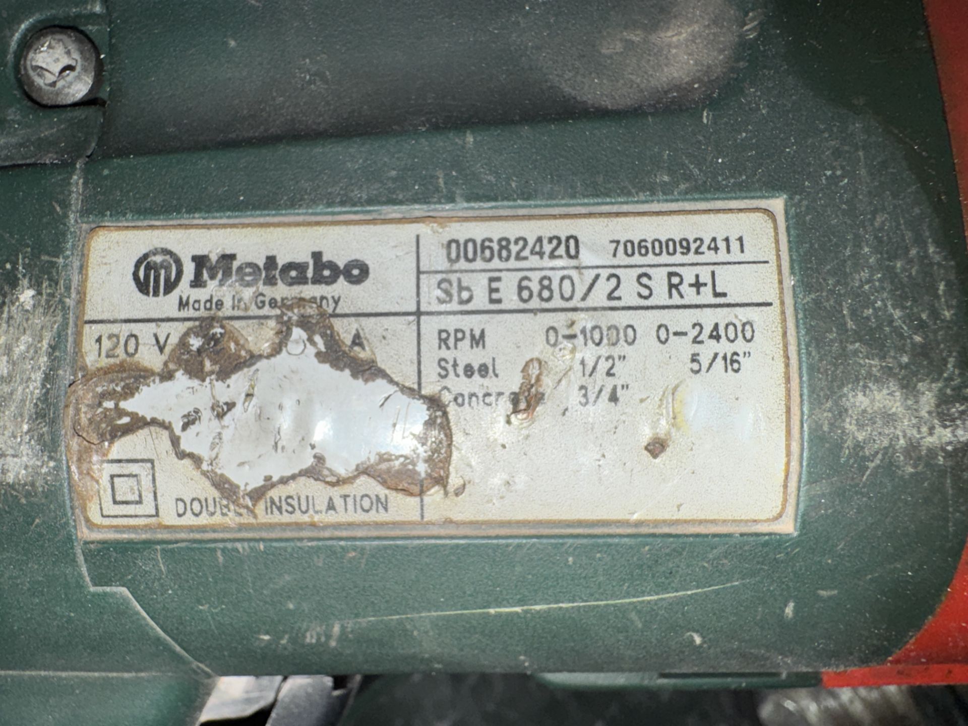 Metabo SBE680 Hammer Drill w/ Case - Image 3 of 3