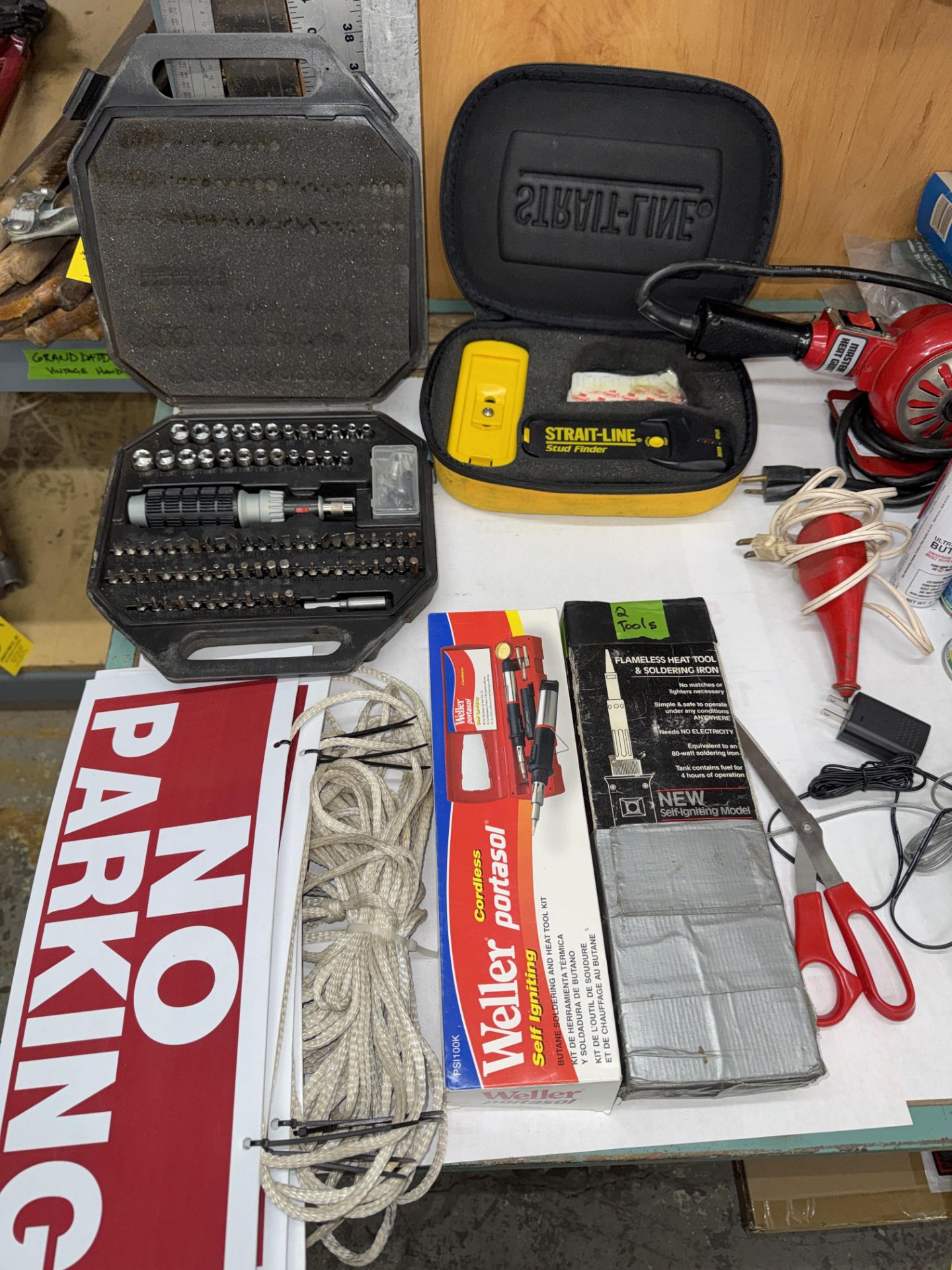 LOT Scotch 3M Mastic Rolls, Ratchet Set, Stud Finder, Heated Floor Mat, Lockset, Smoke Check - Image 2 of 6