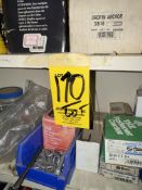 LOT Asst. Hardware Nuts, Bolts, Screws, Port. Wood Shelf in Area