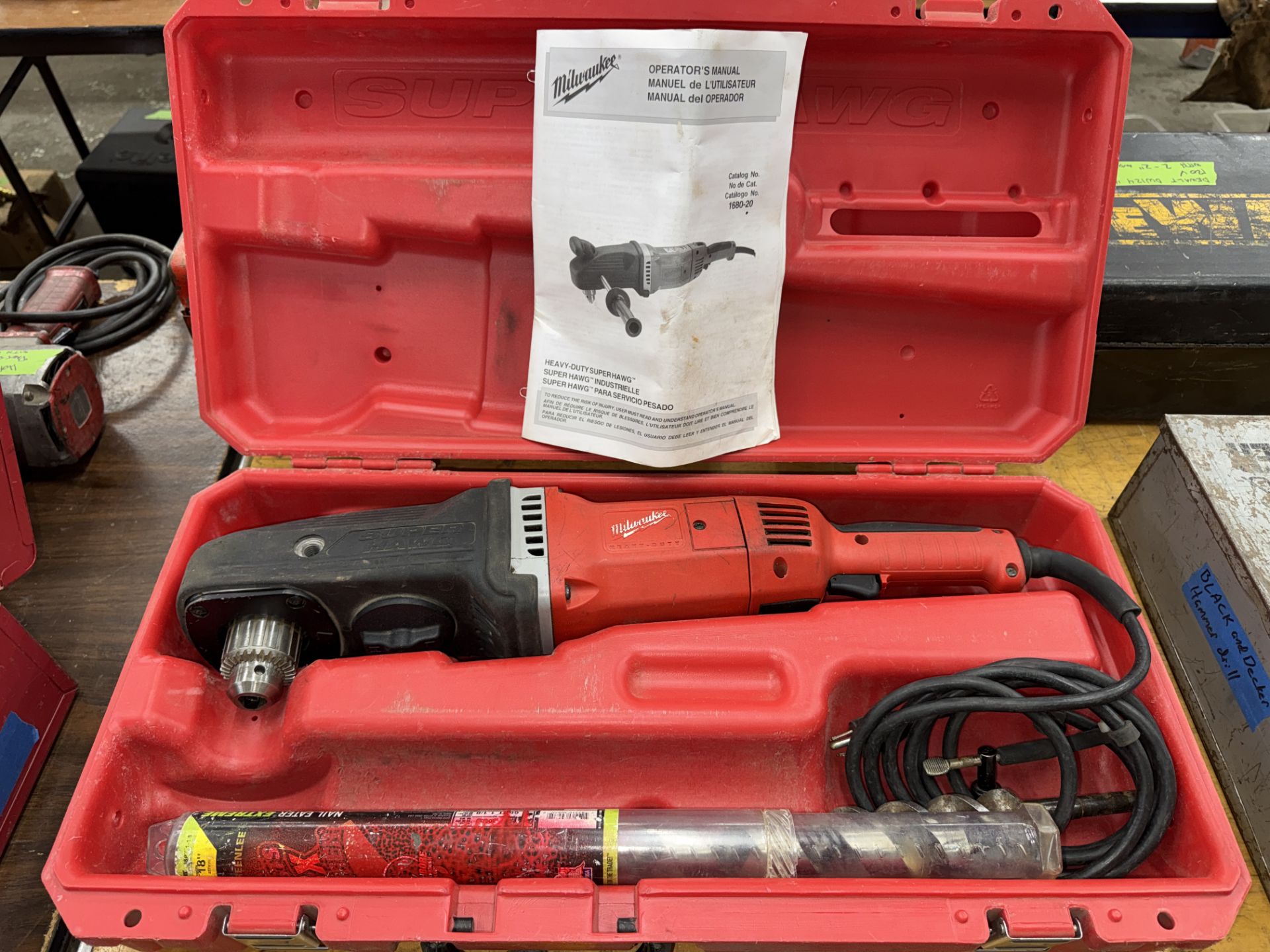 Milwaukee 1680-20 Super HAWG Right Angle w/ Bits and Case