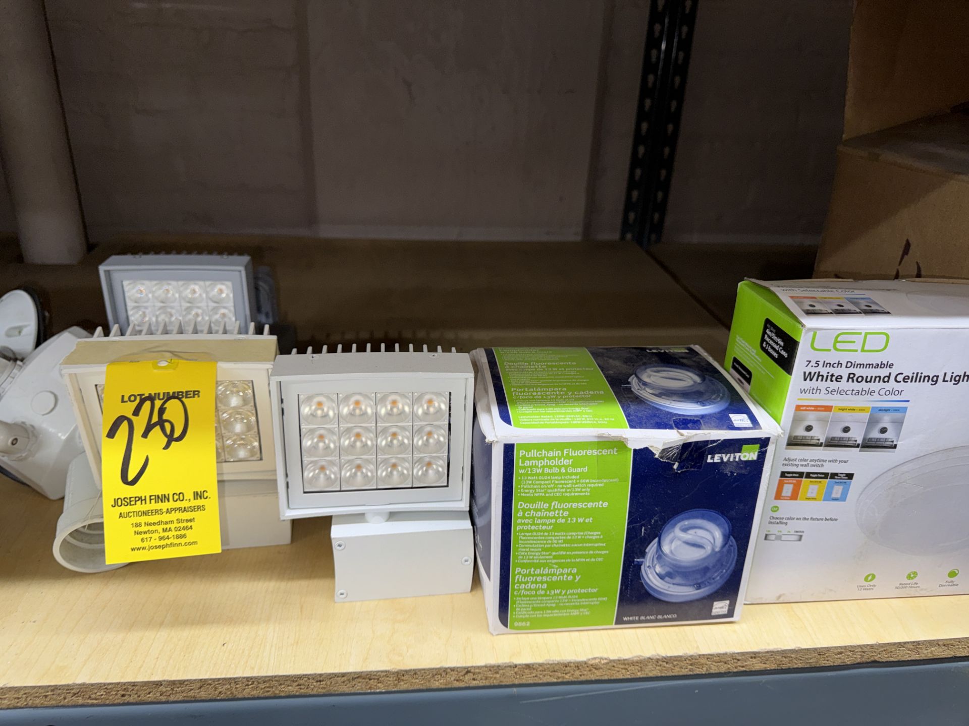 LOT Asst. Light Housings, Compact Light Fixtures, Emergency Lights, Electrical Receptacles, Cable, - Image 3 of 14