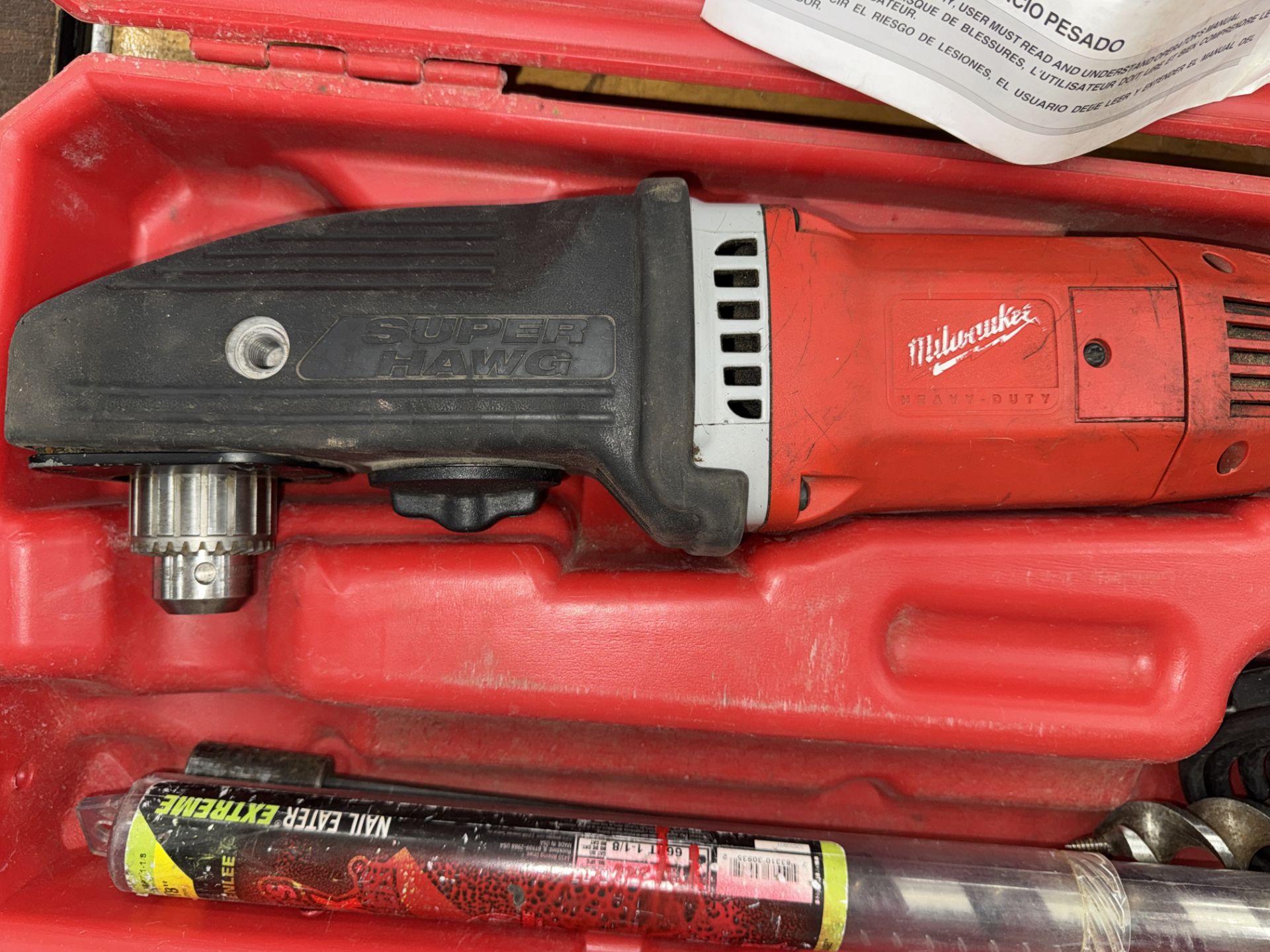 Milwaukee 1680-20 Super HAWG Right Angle w/ Bits and Case - Image 3 of 5