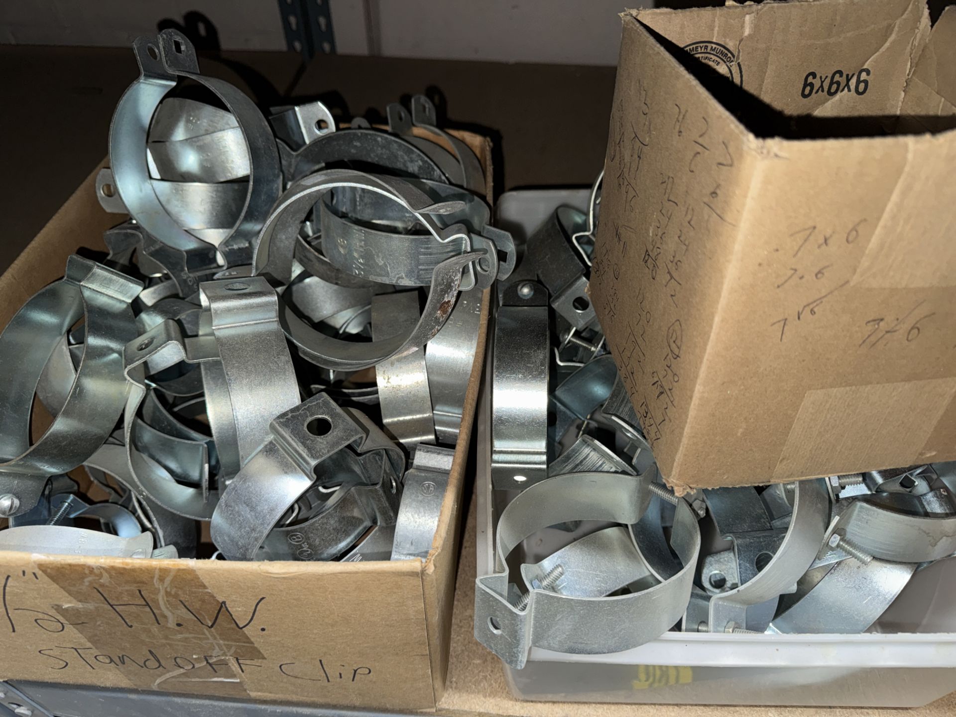 LOT Asst. Clamps, Fasteners, Plates, Clips, Stand Offs, Electrical Boxes on (2) - Image 16 of 19