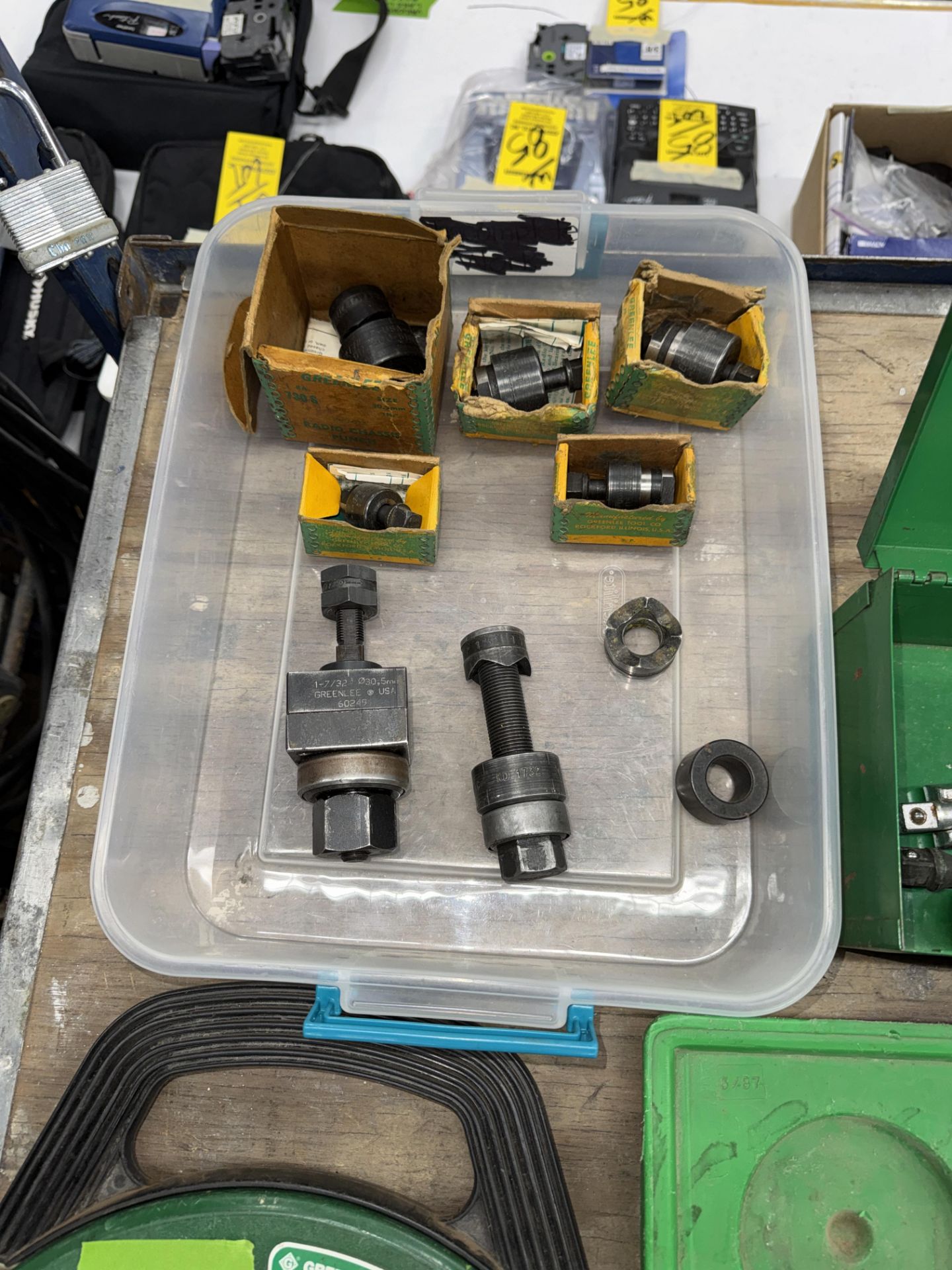 LOT Asst. Greenlee Hole Saws, Nylon Fish Tape, Ratchets, Tooling - Image 3 of 3