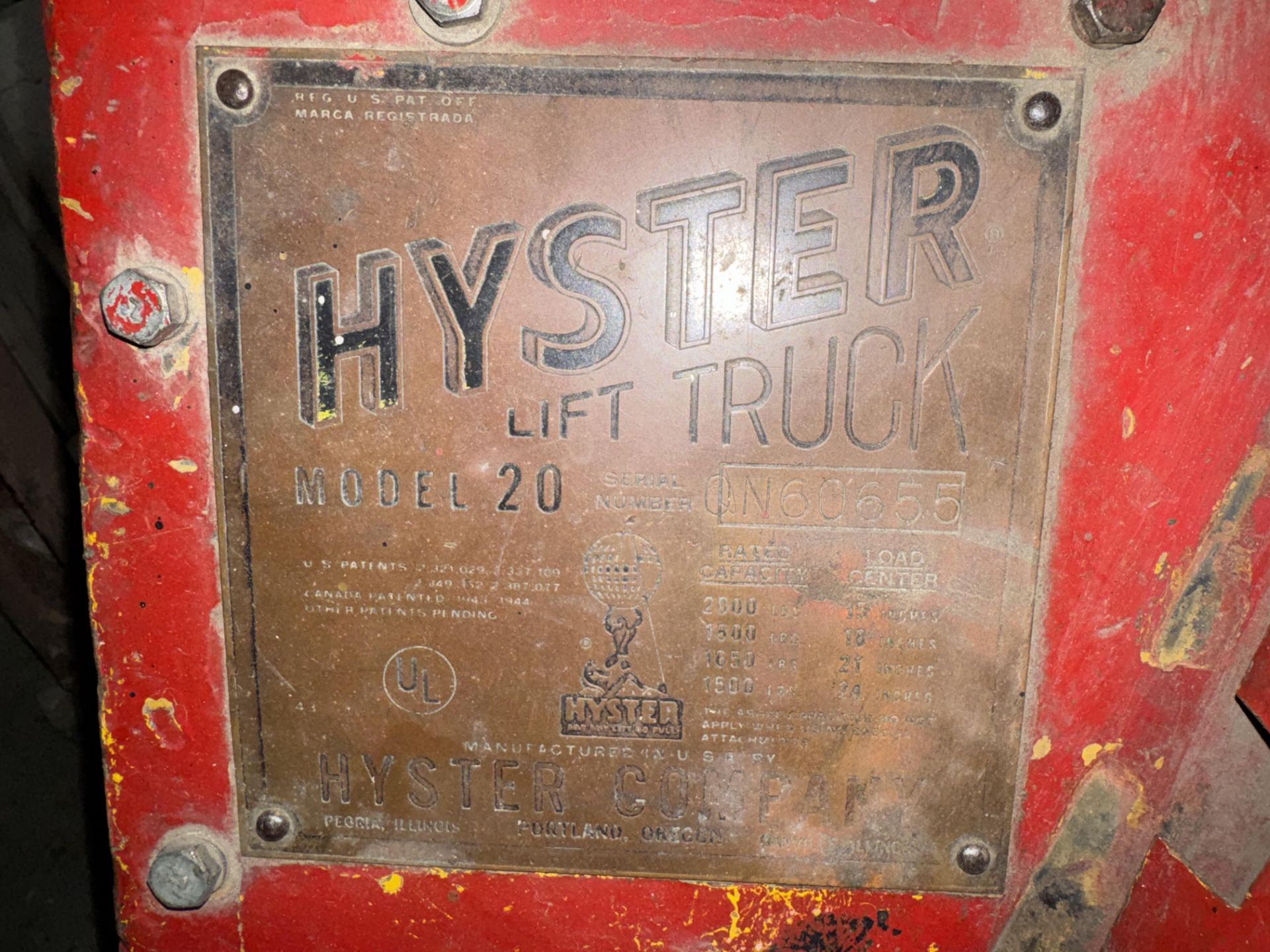 Hyster Model 20 Liquid Propane Lift Truck - Image 3 of 7