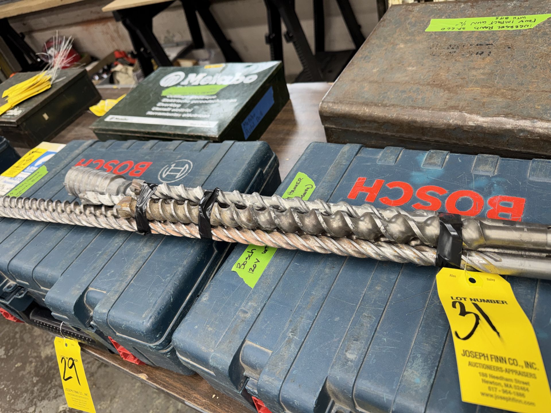 LOT (5) Asst. Large Hammer Drill Bits
