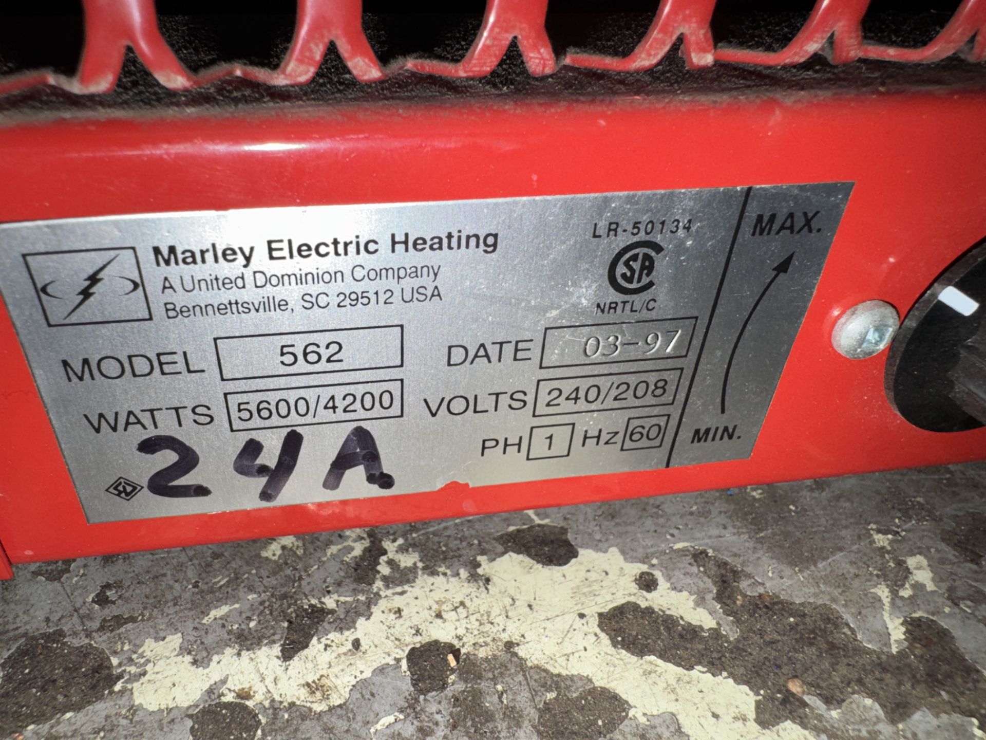 LOT Asst. Port. Heaters, (1) Marley Model 562 Electric Heater, (1) Universal Model UNIV-150-FA5 - Image 3 of 4