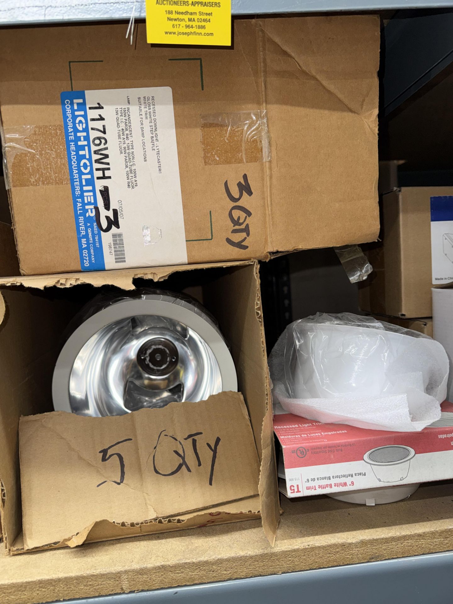 LOT Asst. Light Housings, Compact Light Fixtures, Emergency Lights, Electrical Receptacles, Cable, - Image 13 of 14