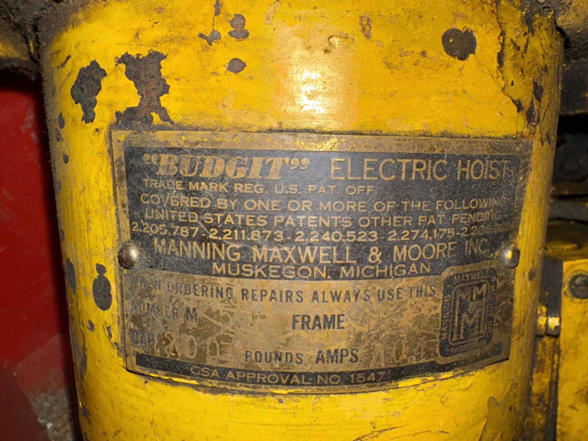 Budgit 1-Ton Overhead Hoist in Bin - Image 2 of 3