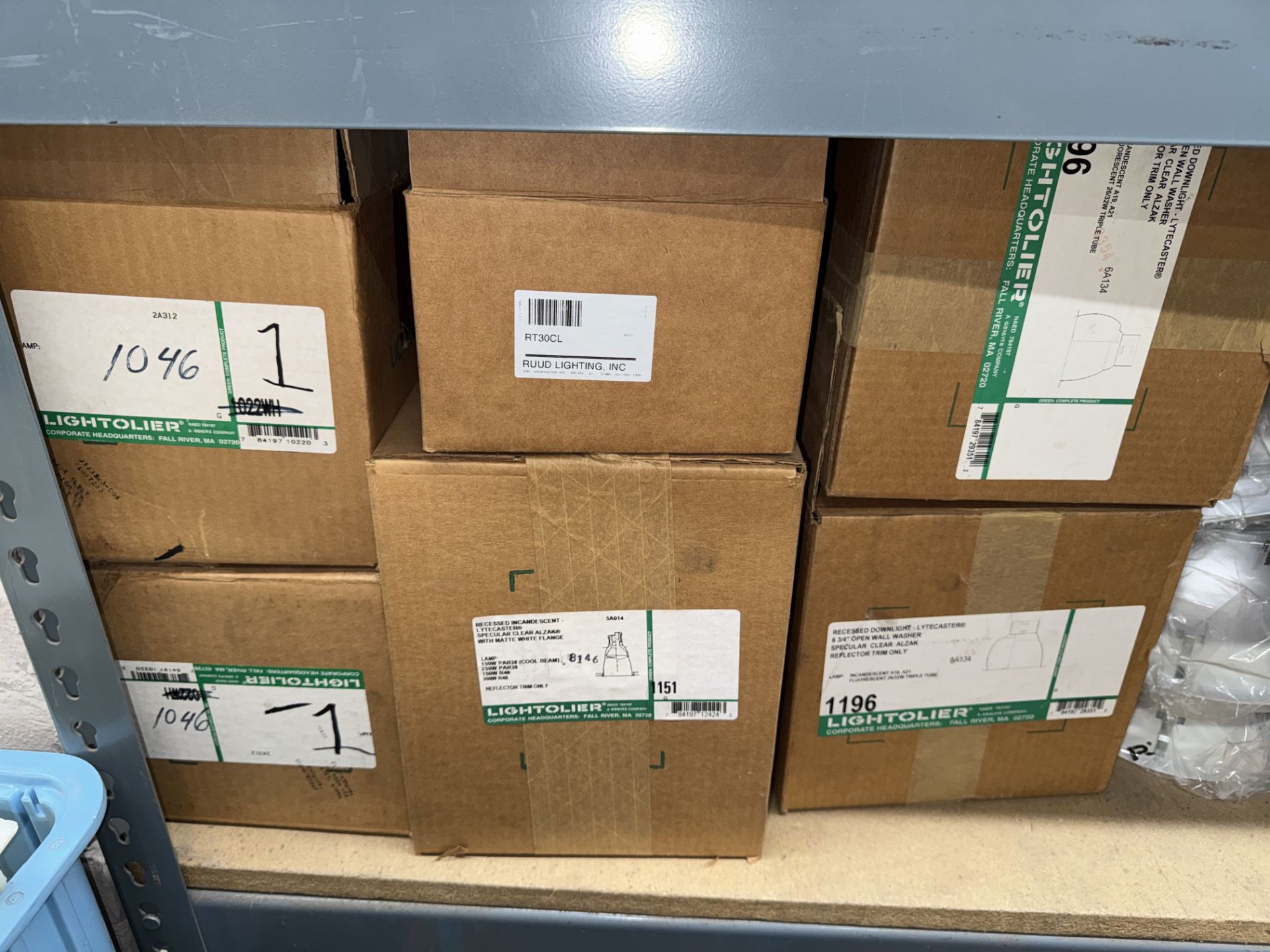 LOT Asst. Light Housings, Compact Light Fixtures, Emergency Lights, Electrical Receptacles, Cable, - Image 11 of 14
