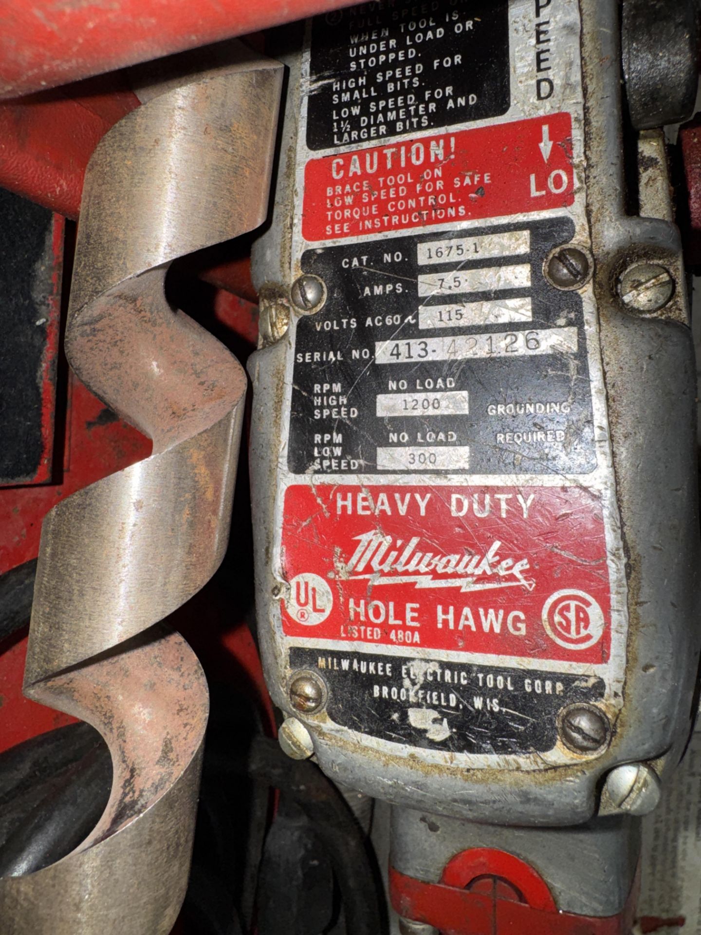 Milwaukee Hole Hawg #1675-1 (Parts Only) & Milwaukee Hole Hawg #1675-1 in Case - Image 5 of 5