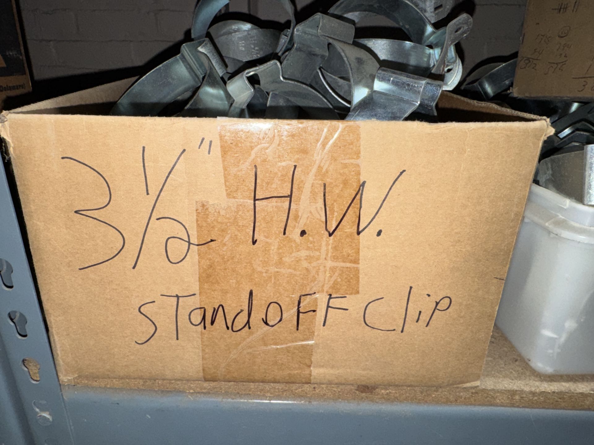 LOT Asst. Clamps, Fasteners, Plates, Clips, Stand Offs, Electrical Boxes on (2) - Image 17 of 19